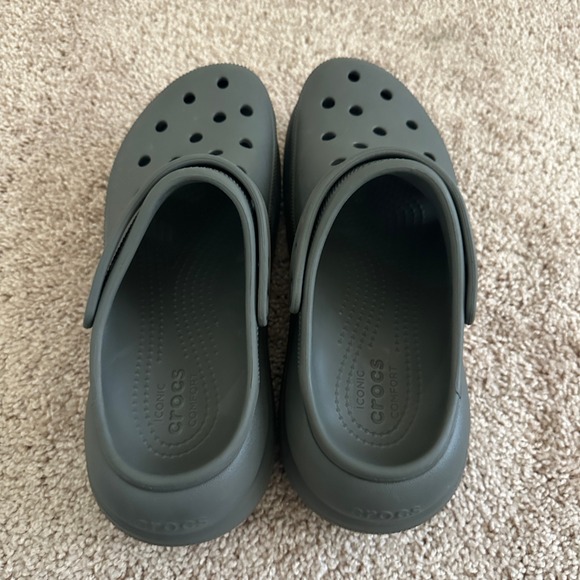 Crocs Classic Crush Clog Men 10 Women 12 Slate Grey Platform Chunky 207521-060